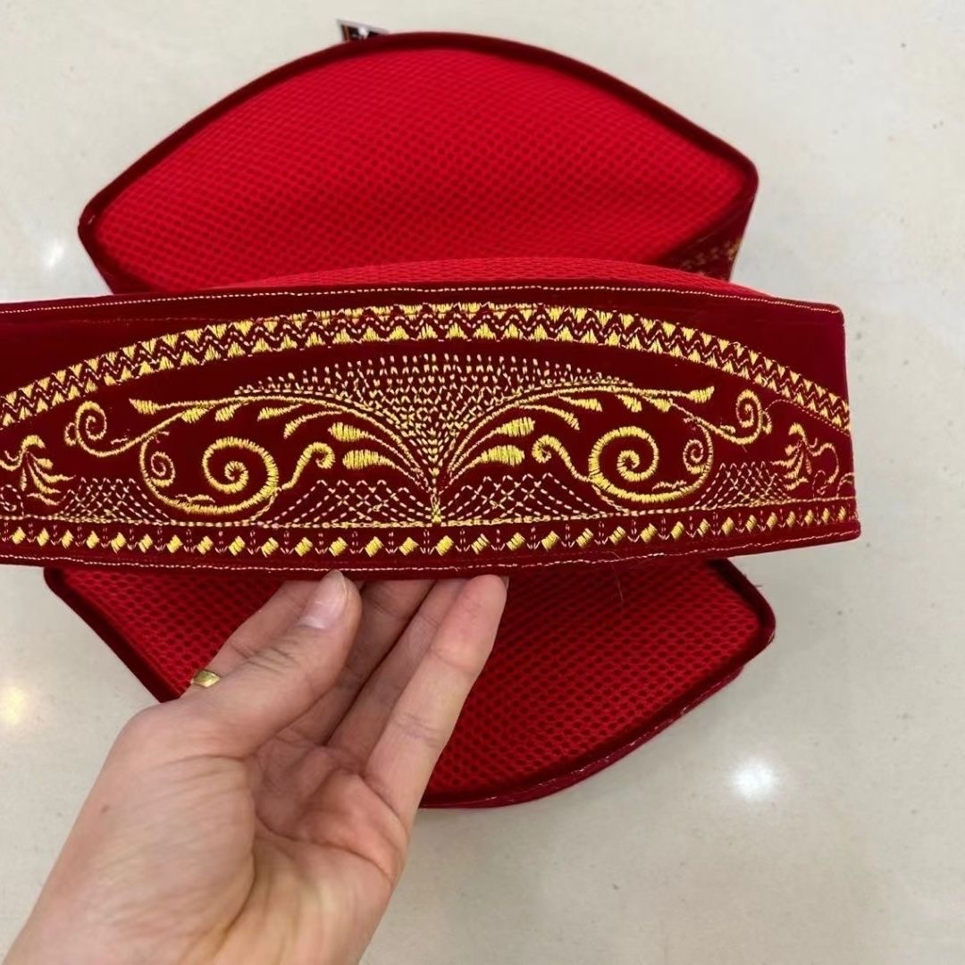 Muzułmańskie czapki dla mężczyzn Odzież Produkty podatkowe Turcja Bezpłatna wysyłka Modlitwa Malezyjska czapka łódka Kippa Islamski Kufi Topi Czarny 03215