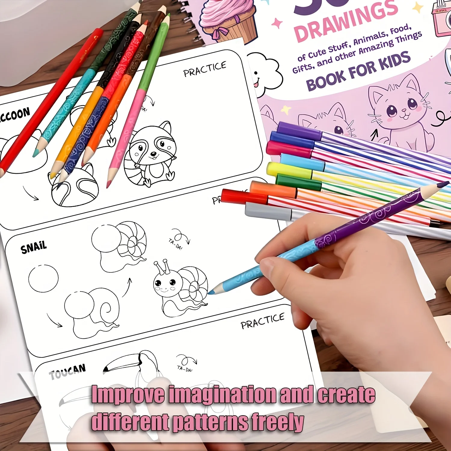 Cómo dibujar cualquier cosa para entusiastas de la pintura, 300 lindos dibujos simples paso a paso de cosas adorables, animales, comida, regalos