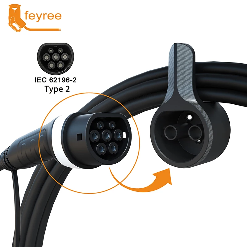 feyree EV 充電器ホルダーホルスタードック電気自動車タイプ 2 充電ケーブル追加保護リーディングウォールボックス