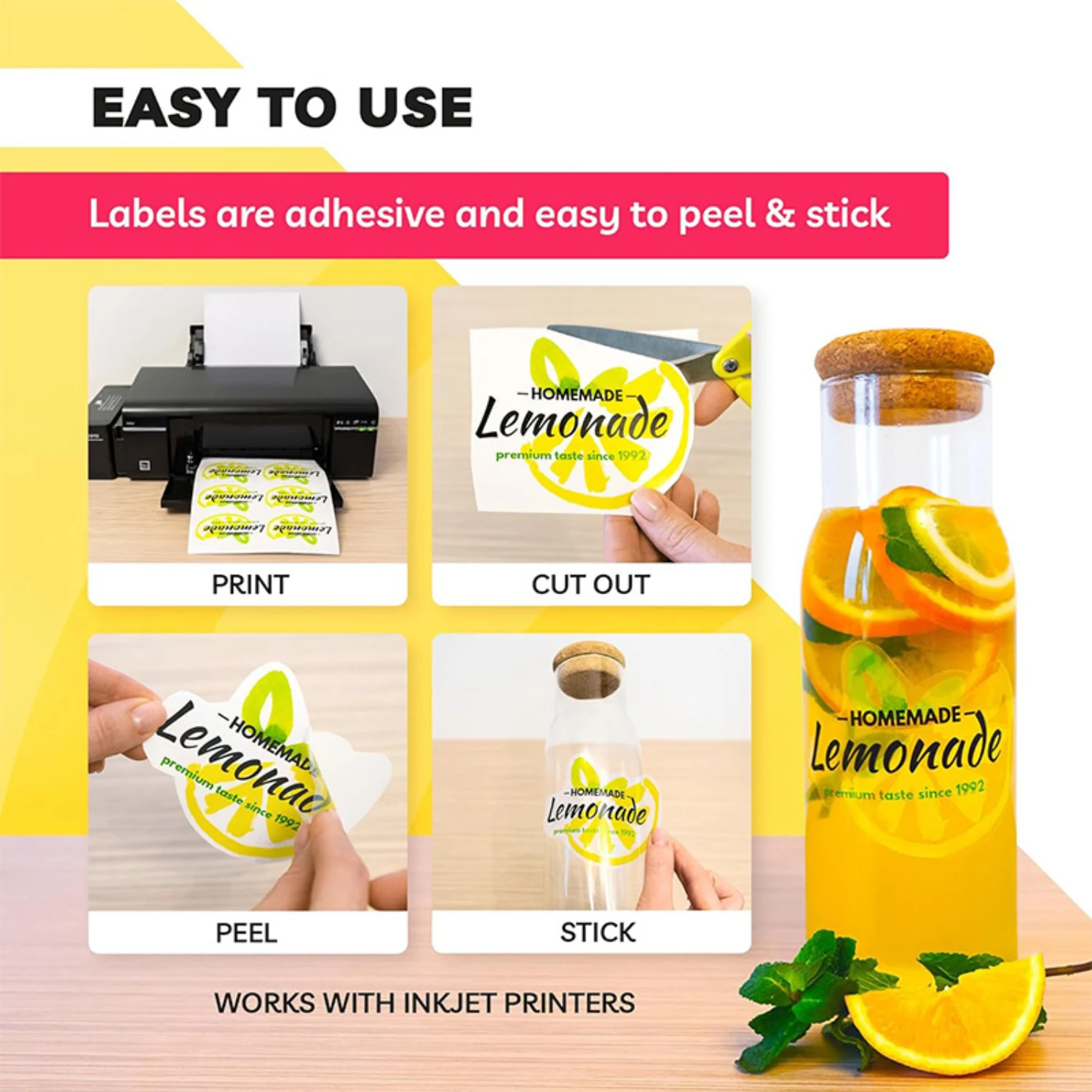 20 pz 100% trasparente A4 impermeabile trasparente stampabile carta adesiva in vinile per stampante a getto d'inchiostro a colori carta adesiva trasparente