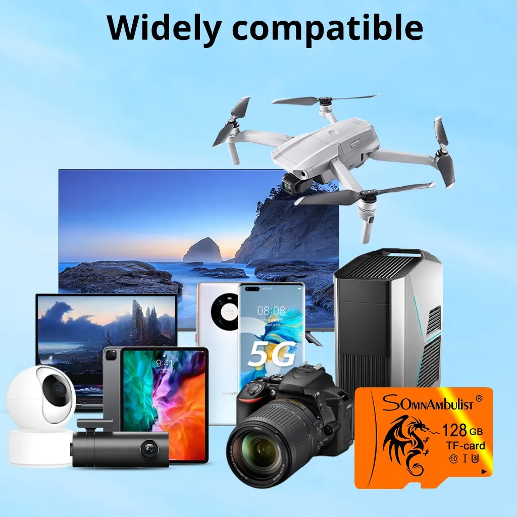 SomnAmbulist High Speed Card 128GB A1 for Mobile TV Memory Card 64GB U3 TF Card 16GB Mini SD Card 32GB U1 Memory Card 8GB C10