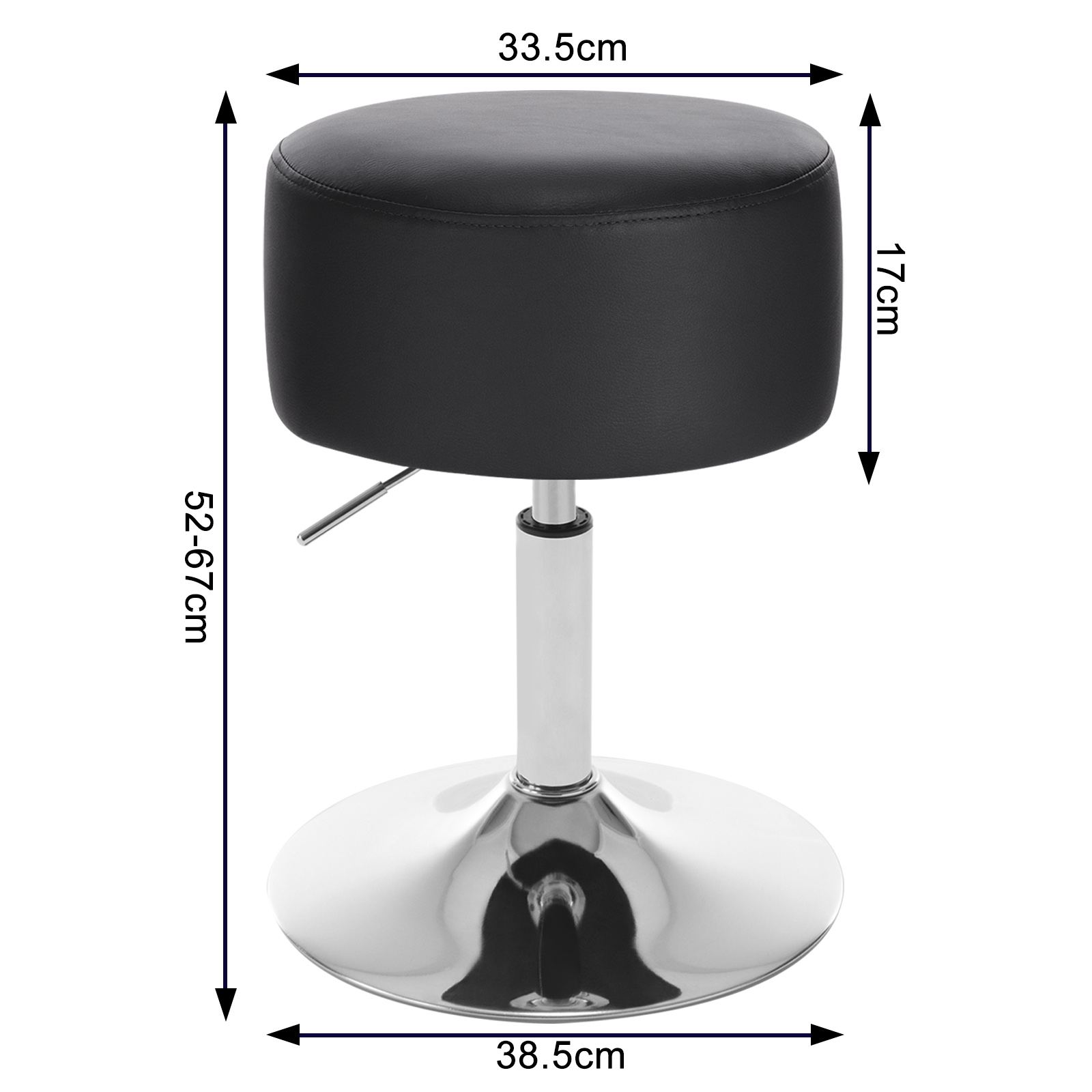 WOLTU 1PC Faux Leather Bar Stool Height Adjustable Dressing Stool Barber Kitchen Chairs Counter Stool for Home Decor Bistro
