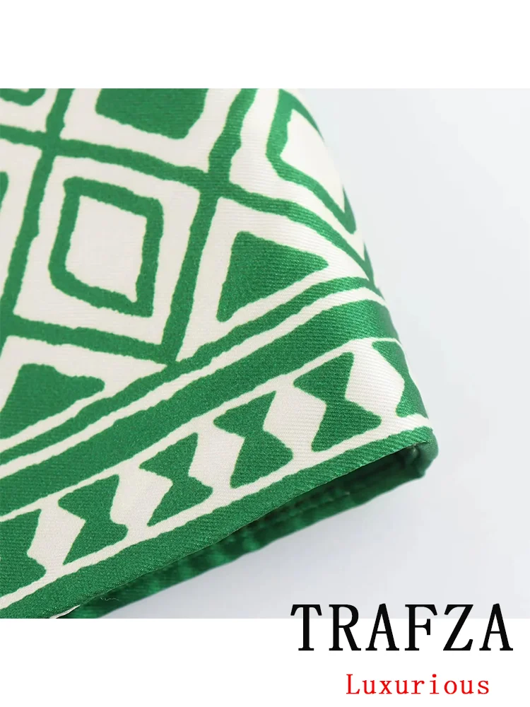 Trafza สูทวินเทจพิมพ์ลายเก๋ๆ, เบลเซอร์กระดุมแถวเดียวทรงตรงกางเกงทรงหลวมแฟชั่นใหม่2024ชุดทำงานผู้หญิง