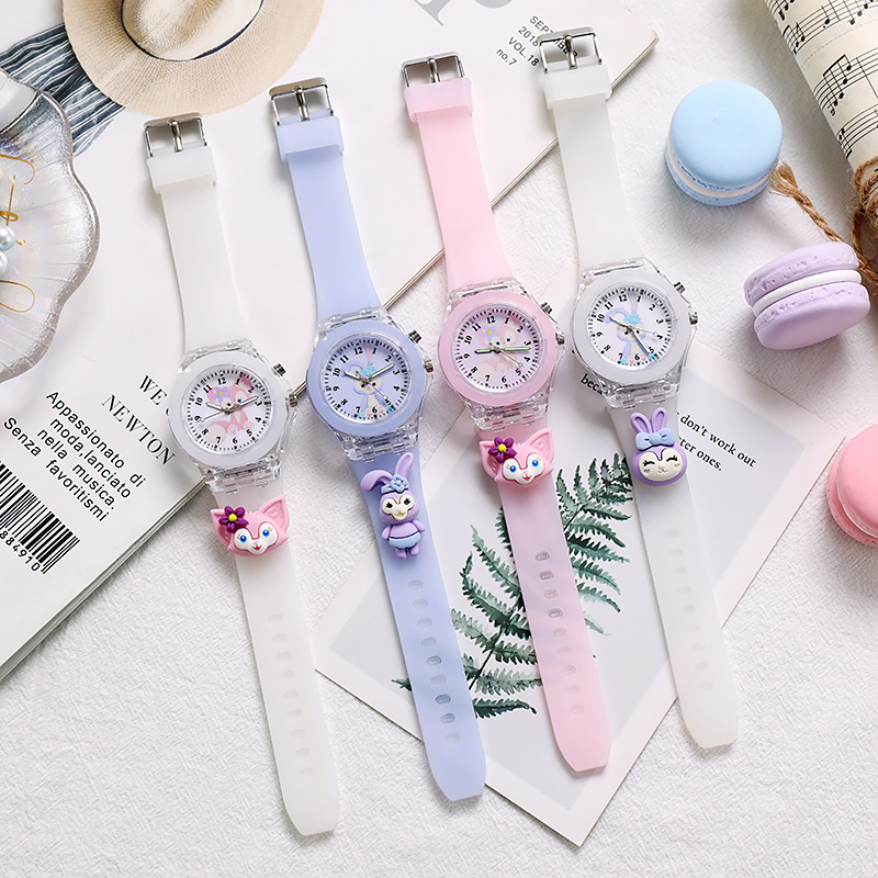 Nova disney mickey crianças relógios meninas pulseira de silicone luminosa 3d dos desenhos animados minnie crianças relógio de quartzo reloj infantil ﻿ ﻿
