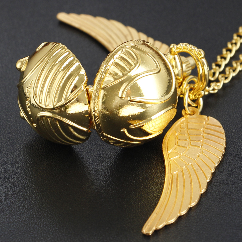 Orologio da taschino al quarzo con sfera magica in oro, orologio da taschino vintage da uomo e da donna, collana con ciondolo regalo per bambini, souvenir Cf1177