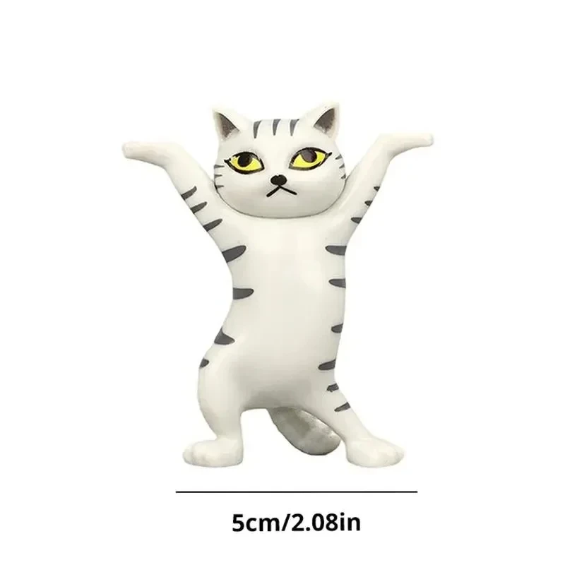 5 PCs Dancing Cat Figure Decoration Animation Cat Model Fashion Toy Enchanting Cat Capsule Toy Doll Cake Decoration