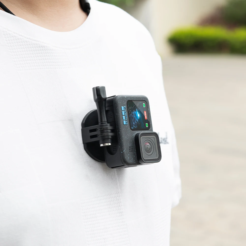 For GoPro/Insta360/DJI Action Chest Magnetic Mount Go 3S/Pocket 3/X5 Magnetic Neck Strap Hold Mount Bracket Adapter With Lanyard