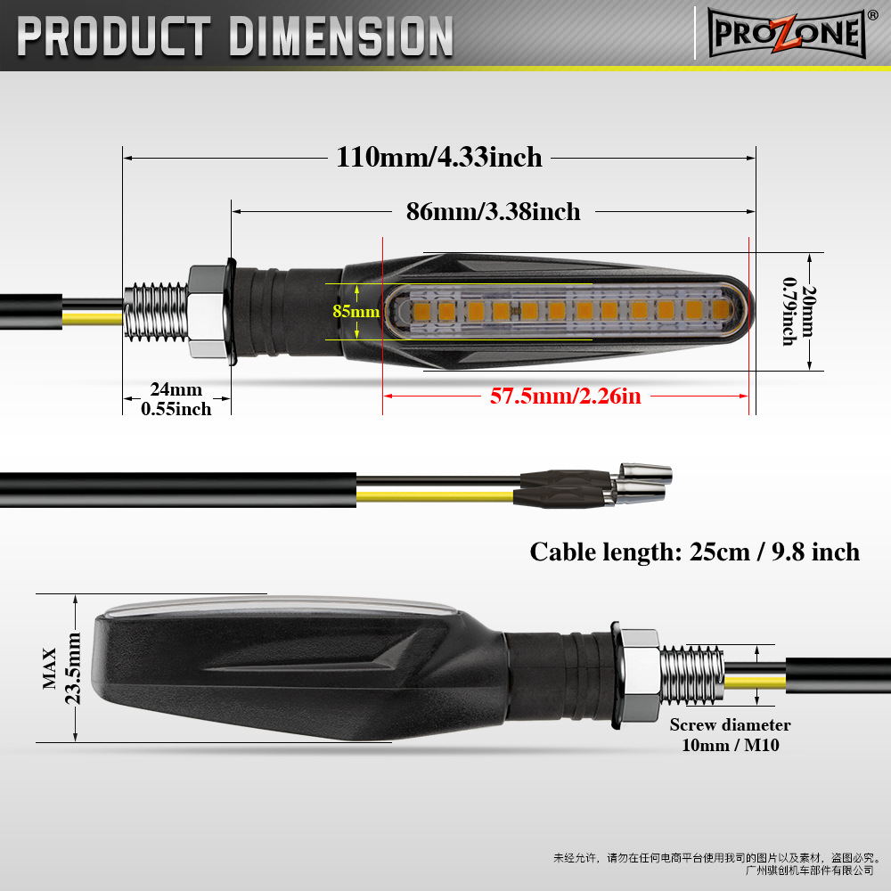 1/2Pcs เหมาะสําหรับรถจักรยานยนต์ต่างๆรุ่นไฟเลี้ยว E24 ไฟ LED 12 SMD ไหลน้ําไฟกระพริบกระพริบหยุดหาง