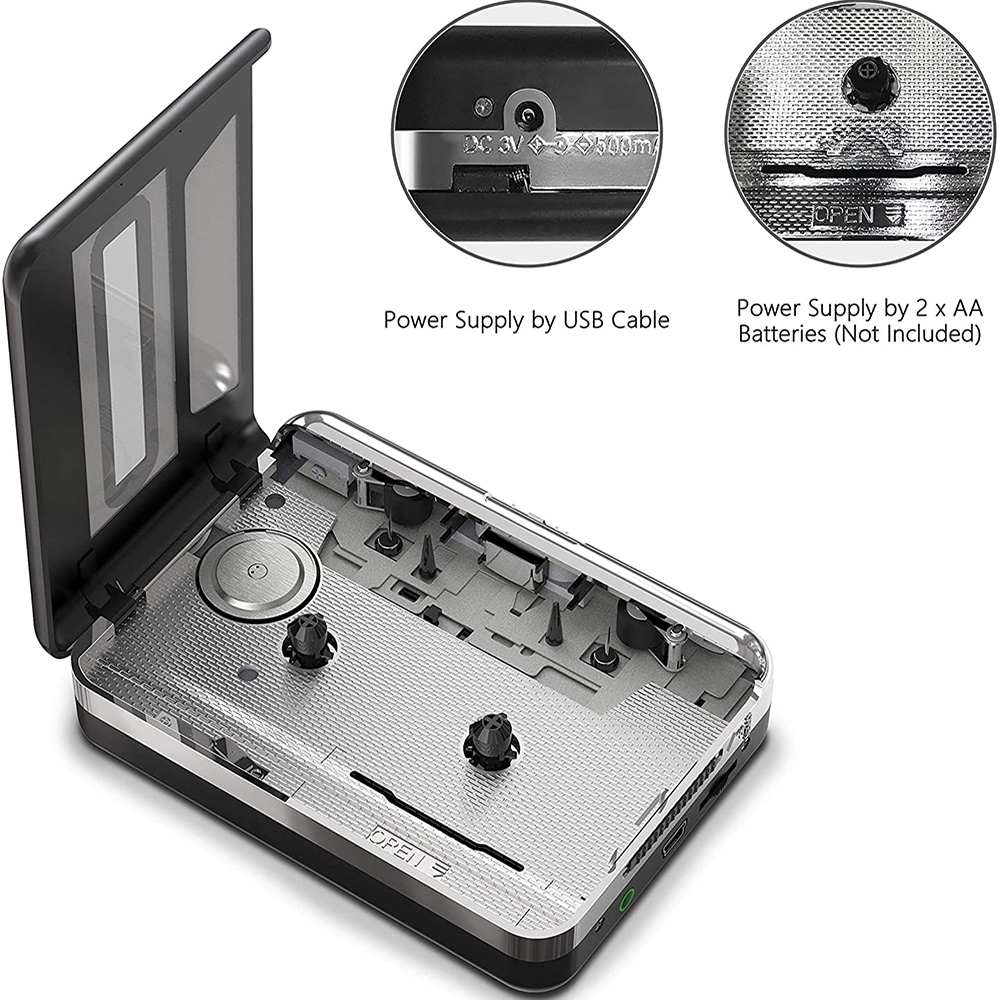Portable Cassette Player Recorder Tape to mp3 converter Type C to USB Cassette Capture Audio Music Radio Player
