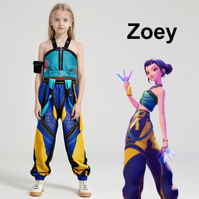 Nuovo Anime Kids Girl Gioco di ruolo Costumi Cosplay Zoey Costume completo Set per K-pop Halloween Carnevale Abiti da festa Abbigliamento Outfit
