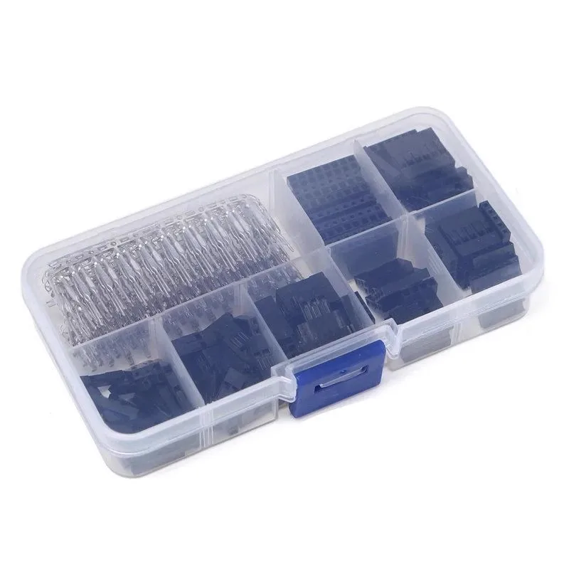 310 pçs/set 2.54mm macho + fêmea dupont fio jumper linha cabo 1/2/3/4/5/6/8 pinos cabeçalho conector habitação kit eletrônico diy