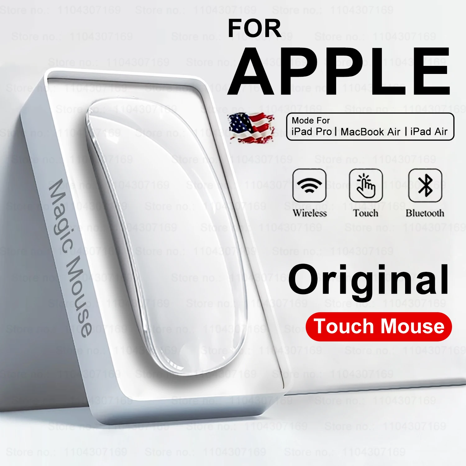 Оригинальная беспроводная волшебная мышь для Apple Macbook Pro Air Microsoft, ноутбука Mac, планшетного ПК, iPad, Bluetooth 5,0, ультратонкая сенсорная мышь