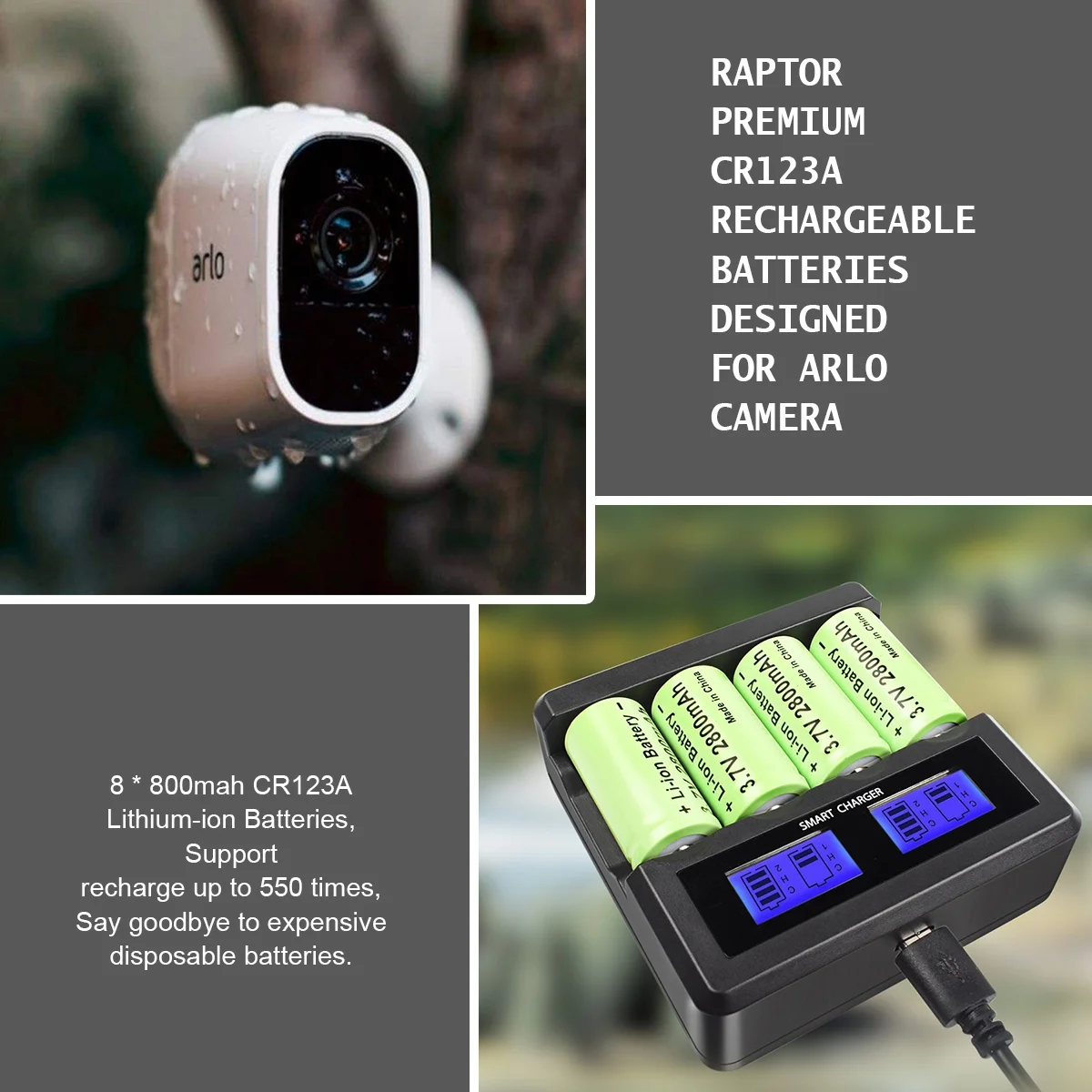 Powtree 16P 2800 мАч Перезаряжаемый 3,7 В литий-ионный аккумулятор 16340 CR123A RCR 123 ICR Батарея для светодиодного фонарика Зарядное устройство для путешествий