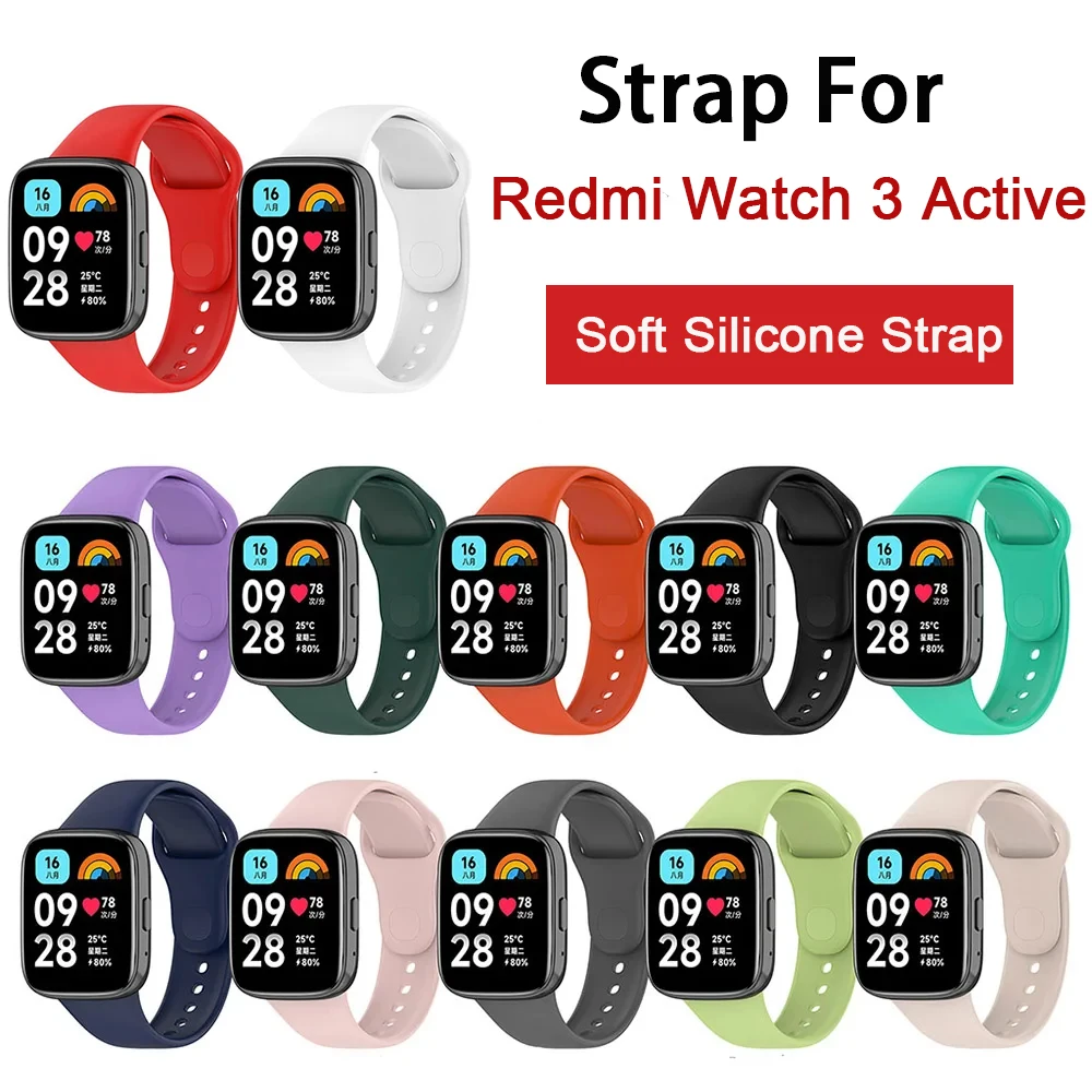 Pulseira de silicone para redmi watch 3 active/lite pulseira + capa protetora