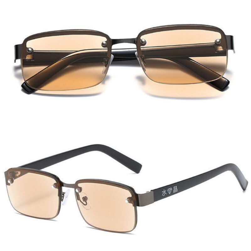 男性用ハーフフレーム老眼鏡,天然オリジナルストーン,高品質,2.0