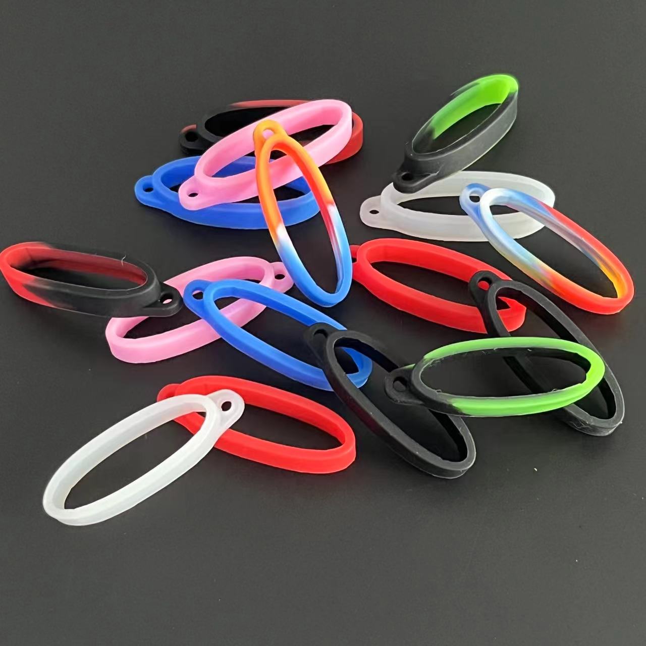 40mm Silicone Ring Lanyard Band With Hole For Box Mechanical Rod Accessories Rope Hanging Loop Keychain Rubber Decoration
