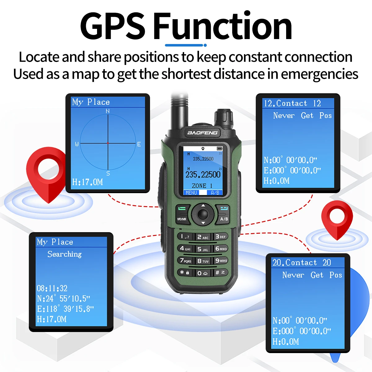 Baofeng UV-21 Pro GPS Walkie Talkie Multi-Band drahtlose Kopier frequenz Langstrecken-Typ-C-Upgrade UV 17 Pro GPS Amateurfunk