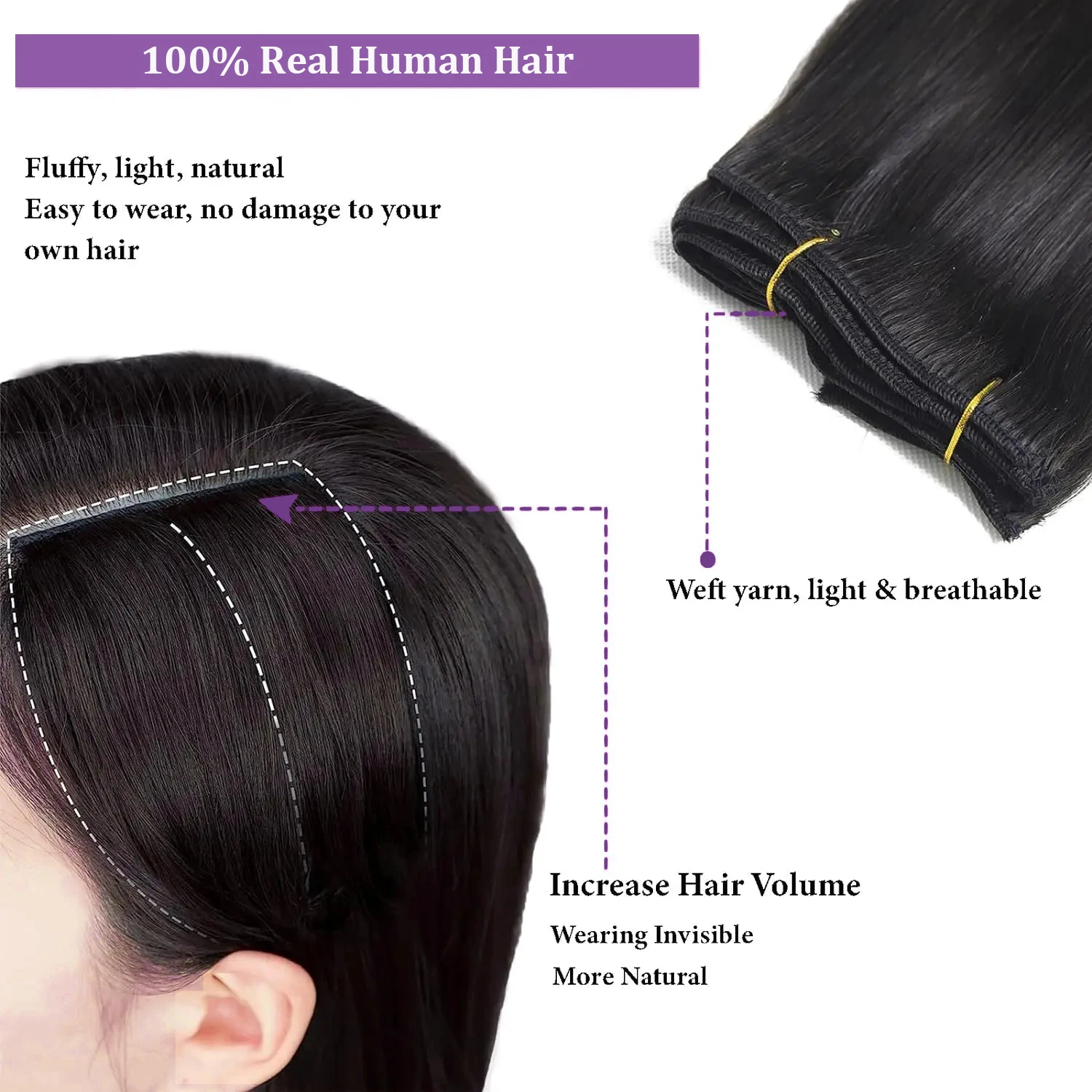 Grampo em extensões de cabelo humano em linha reta cor natural 100% não processado cabeça cheia cabelo virgem brasileiro clipe sem emenda na extensão