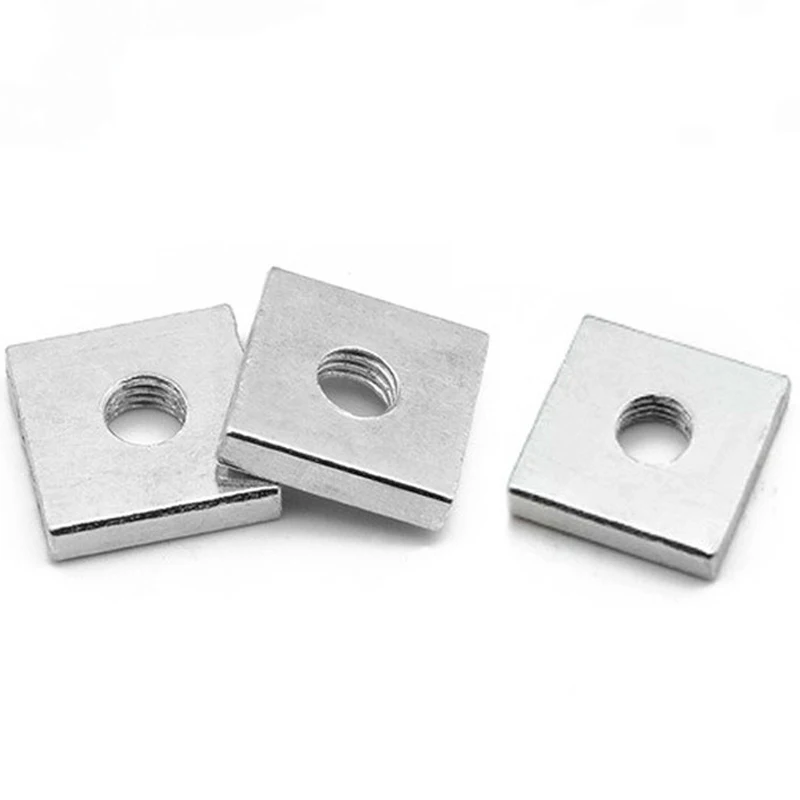 20/ 40pcs/lot Square Nut M3 M4 M5 M6 Carbon Steel Galvanized Zinc Plated Thin Quadrangle Block Compatible with Prusa MK3 DIN562