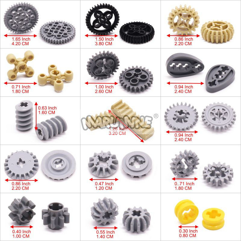 MARUMINE 120PCS MOCเทคโนโลยีBuilding Blockเกียร์Rack Mechanicalอิฐชิ้นส่วนรถRobatอุปกรณ์เสริม 32498 46372 32072 4716