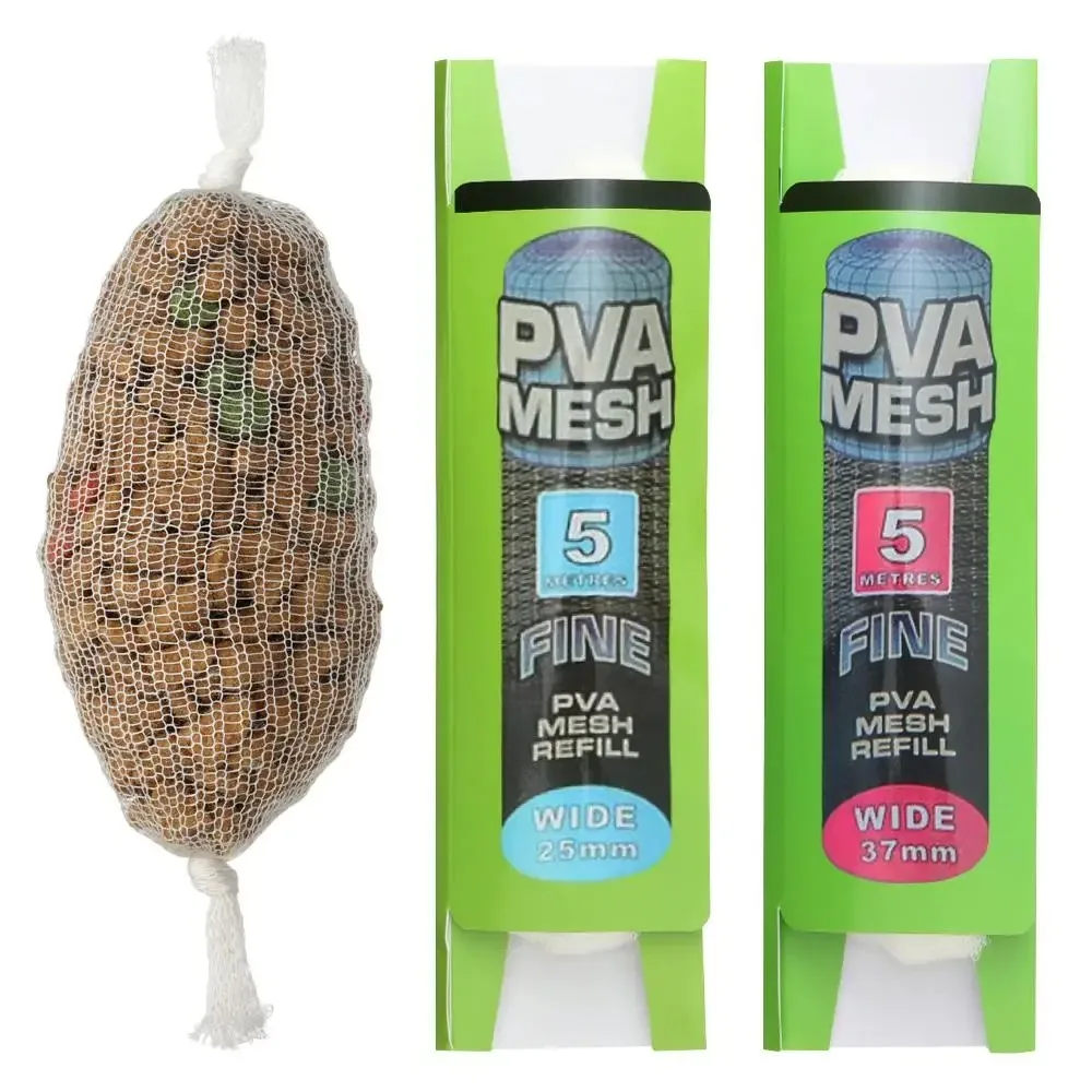 Solubile PVA Mesh Bag 5M Ricarica Carpa Feeder Esche da pesca Ricarica Rig Gancio Esca Wrap Borse 25mm 37mm Accessori per la pesca
