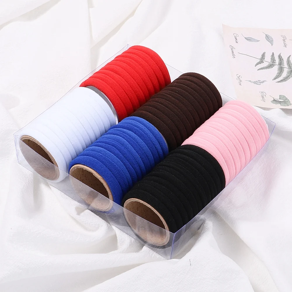 30 Cái/bộ Nữ Thun Cột Tóc Bé Gái Nhiều Màu Sắc Nylon Dây Cao Su Đầu Scrunchie Trẻ Em Đuôi Ngựa Giá Đỡ Phụ Kiện Tóc