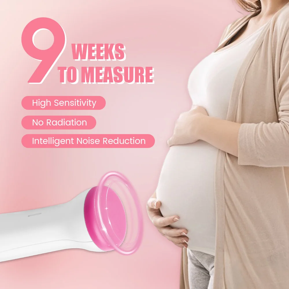 Detector de ritmo cardíaco de bebé con ultrasonido de 3MHz, Monitor ultrasónico de latido del corazón para bebé, Monitor Fetal, estetoscopio Doppler para embarazo
