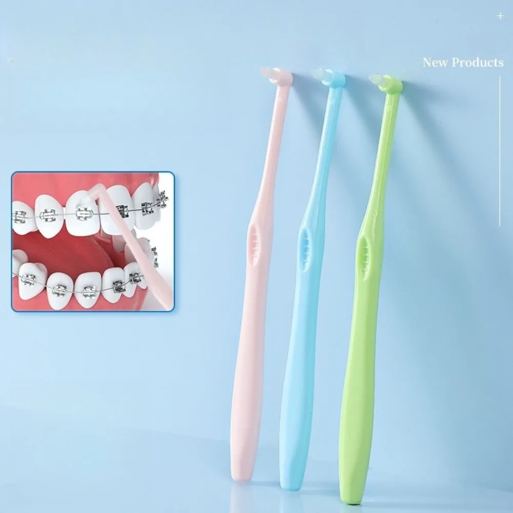 Small Head Single-Beam Soft Teeth Cleaning Toothbrush Orthodontic Interdental Brush Soft Hair Implant Adult Oral Care Tools