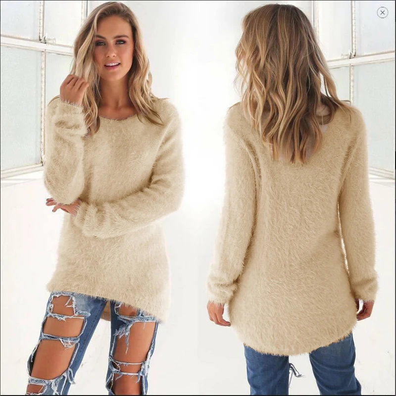 2025, Plus Größe Frauen Warme Pullover Einfarbig O Hals Lose Gestrickte Pullover Lange Pullover Casual Bluse Dame Oversize Kleidung