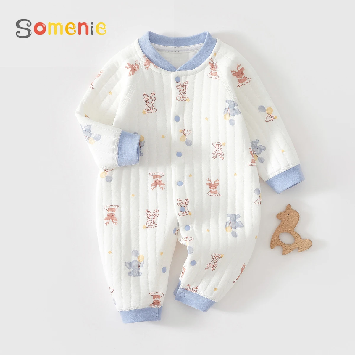 Mono para bebé, ropa de invierno gruesa, 100% de algodón para niños y niñas, pelele con estampado bonito de oso, mono infantil, tendencia de primavera 1-3-6-9-12M