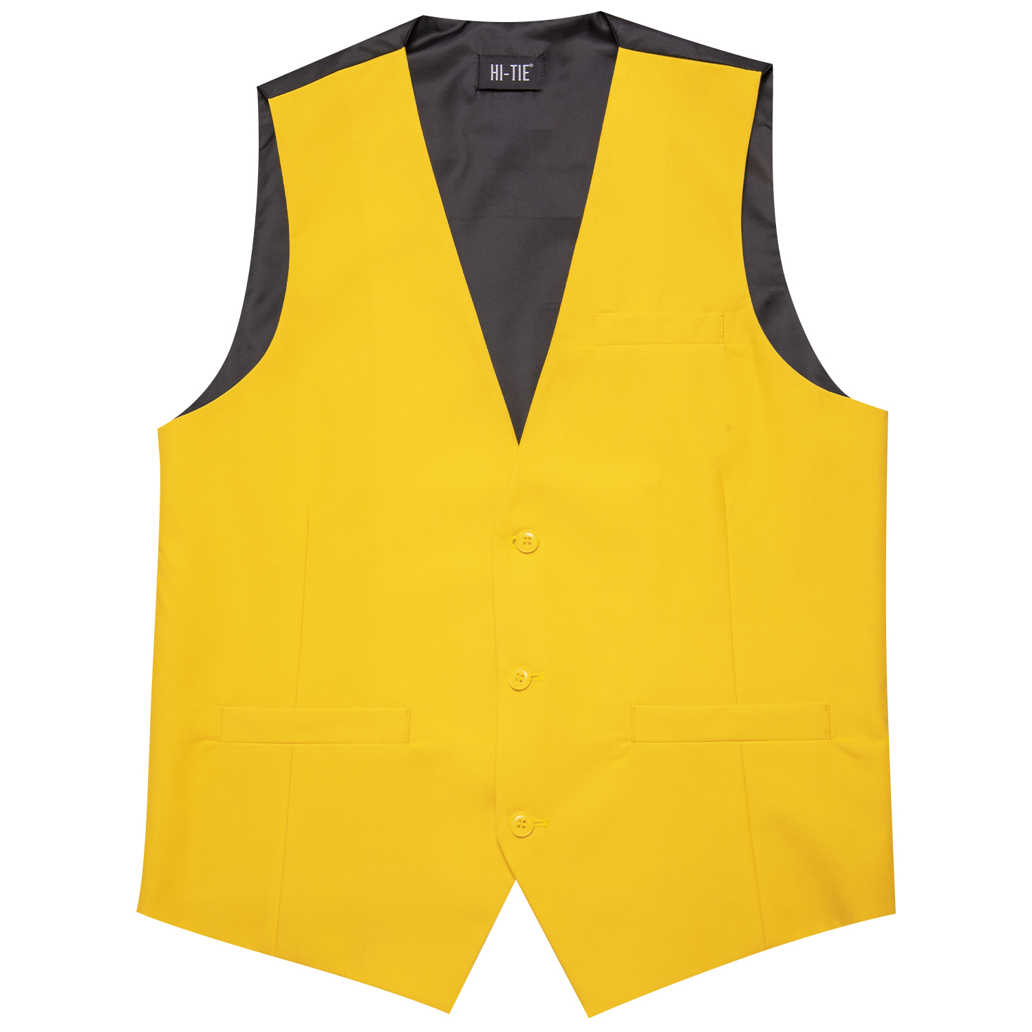 เสื้อกั๊กผู้ชายสีเหลืองอ่อนใหม่เสื้อกั๊กสำหรับงานแต่งงานเสื้อกั๊กผ้าไหมสีทึบชุดกระดุมข้อมือผ้าเช็ดหน้า Dasi สำหรับชุดสูทผู้ชายของขวัญดีไซน์เนอร์งานปาร์ตี้ทางธุรกิจ