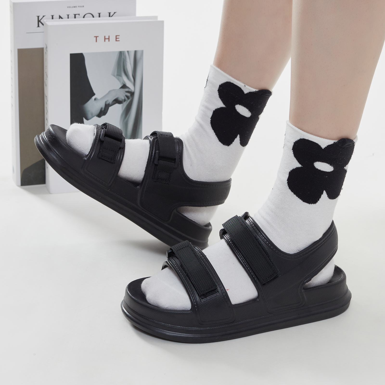 Sandalias UTUNE con parches a la moda para mujer, zapatos de plataforma cómodos de verano para playa, chanclas moradas exteriores, zapatillas antideslizantes de suela gruesa