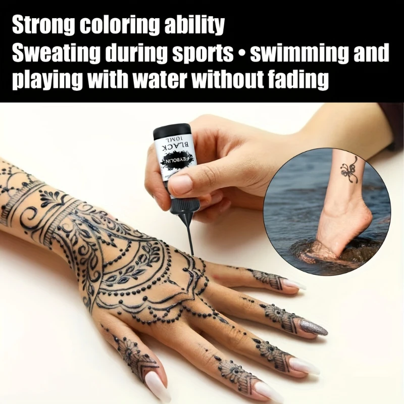 7-Farben-Tattoo-Creme, Saftpaste, temporäre Körperkunst-Malcreme für Henna-Tattoo, semi-permanente DIY-Saftpaste für Körperkunst