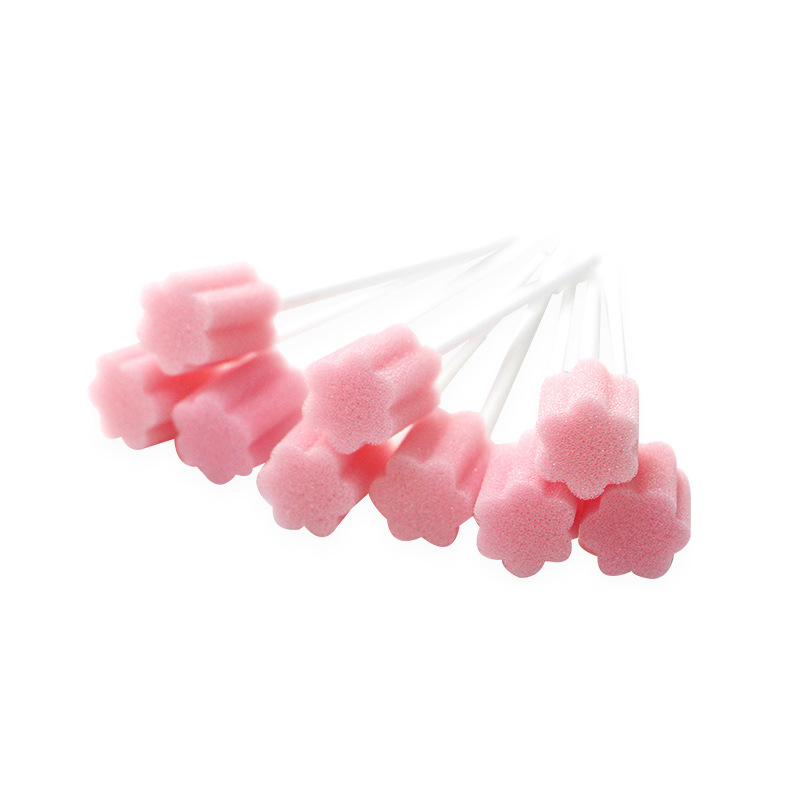 100pcs 일회용 청소 클리너 면봉 구강 케어 스폰지 면봉 치아 스틱 스폰지 헤드로 입 면봉 청소