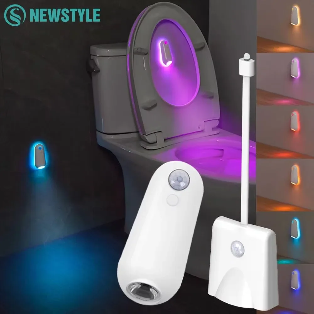 Bunte Toilette Projektion Nachtlicht Led Footlights Sensor Magnetische Doppel Kopf Wand Lampe Wiederaufladbare körper Sensor Nachtlicht