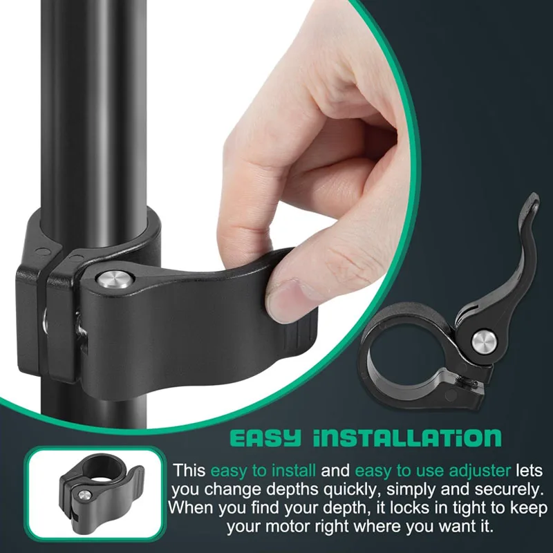 Colar de profundidade de controle manual 2991521 - Colar de ajuste de profundidade de bloqueio de câmera - Serve para motor de pesca Minn Kota - Serve para eixo de diâmetro de 1-1/8"
