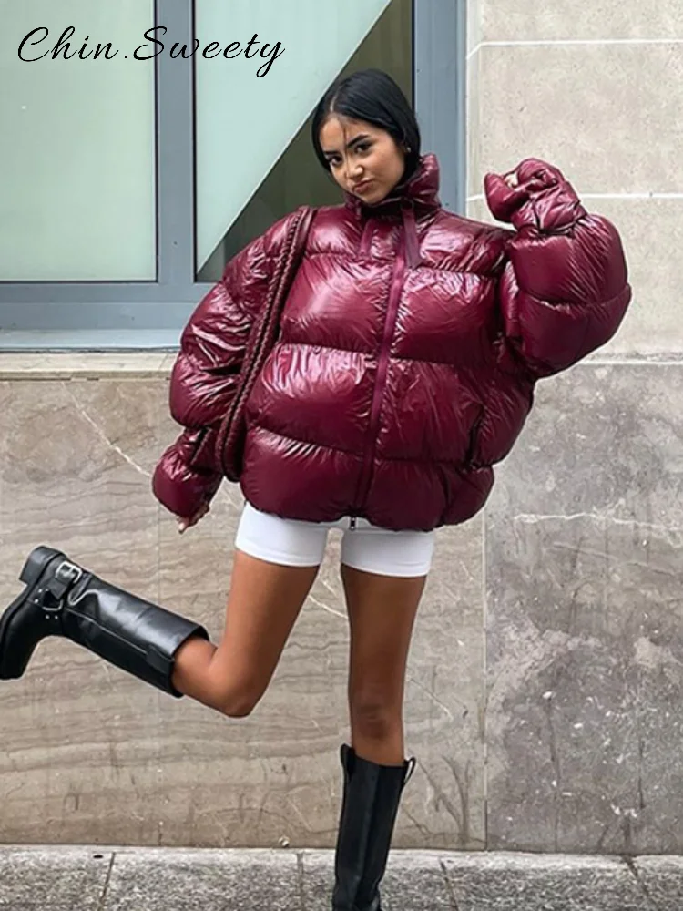 Manteaux chauds rembourrés en coton à capuche pour femmes, col montant solide, manches longues, fermeture éclair, bouton épais, vêtements d'extérieur pour dames, automne hiver 2025