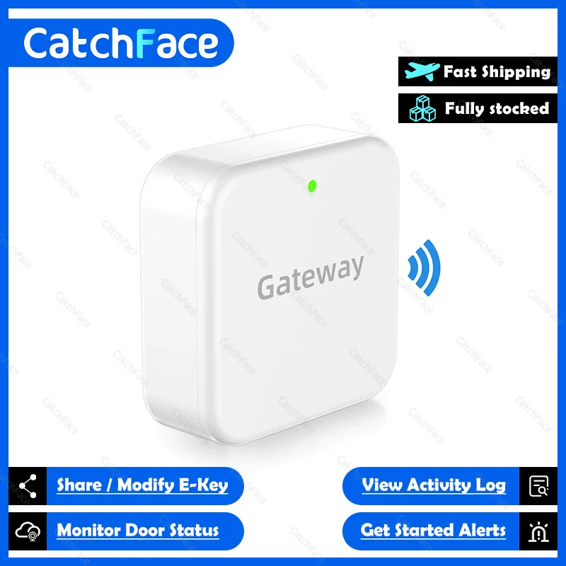 El eje electrónico de la puerta de enlace del control de WiFi del App TTLock en la versión G2 del color negro de la tienda