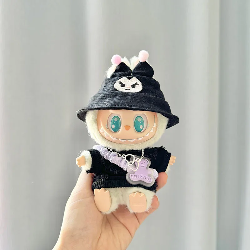 17 ซม.น่ารัก Mini Plush ตุ๊กตาเสื้อผ้าชุดอุปกรณ์เสริมสําหรับเกาหลี Kpop Exo Labubu Idol ตุ๊กตาหมี Jumpsuit เสื้อผ้า DIY เด็กของขวัญ