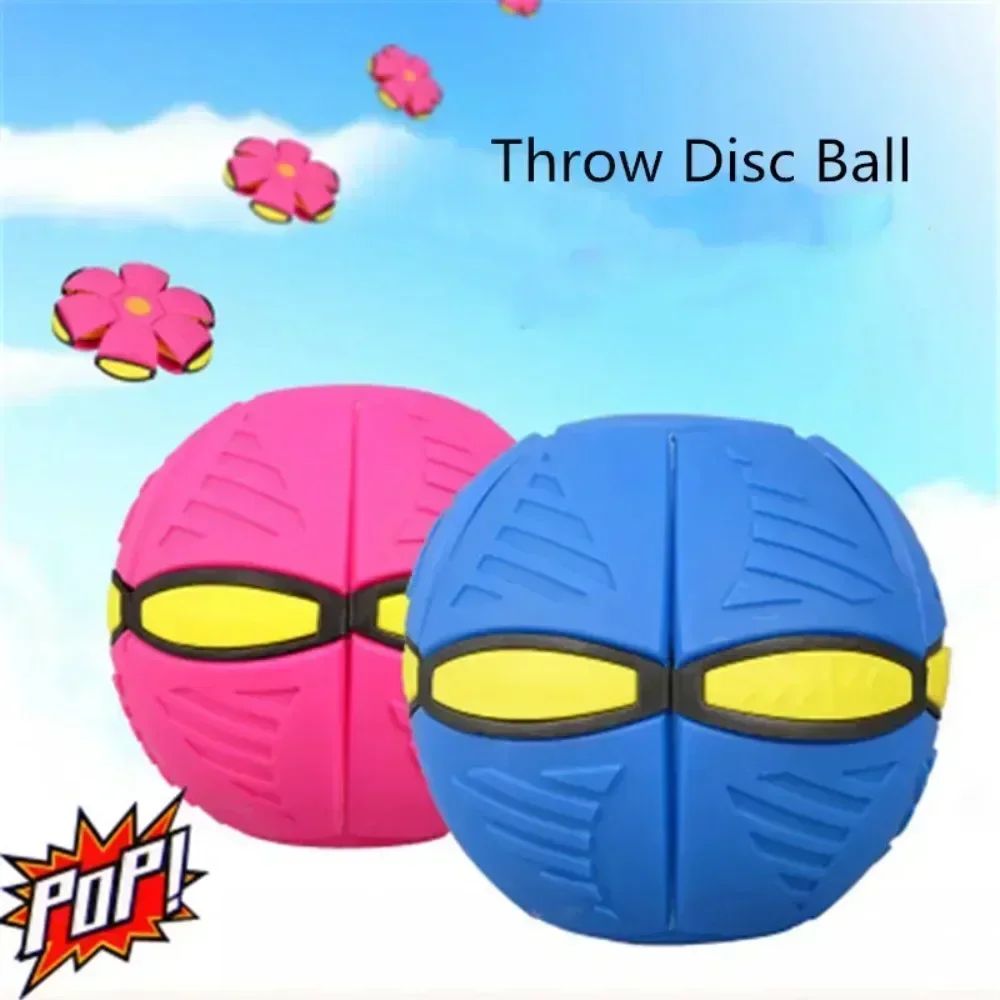 ของเล่นสุนัขของเล่นสนุกกลางแจ้งเด็กหญิง Flying Saucer Ball Magic Deformation UFO ไม่มีไฟ LED ของเล่น Decompression ของขวัญ