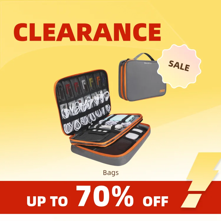 Clearance_Portable Accesorios electrónicos Estuche de viaje, Bolsa organizadora de cables Bolsa de transporte para dispositivos para iPad, cables, alimentación, unidad flash USB
