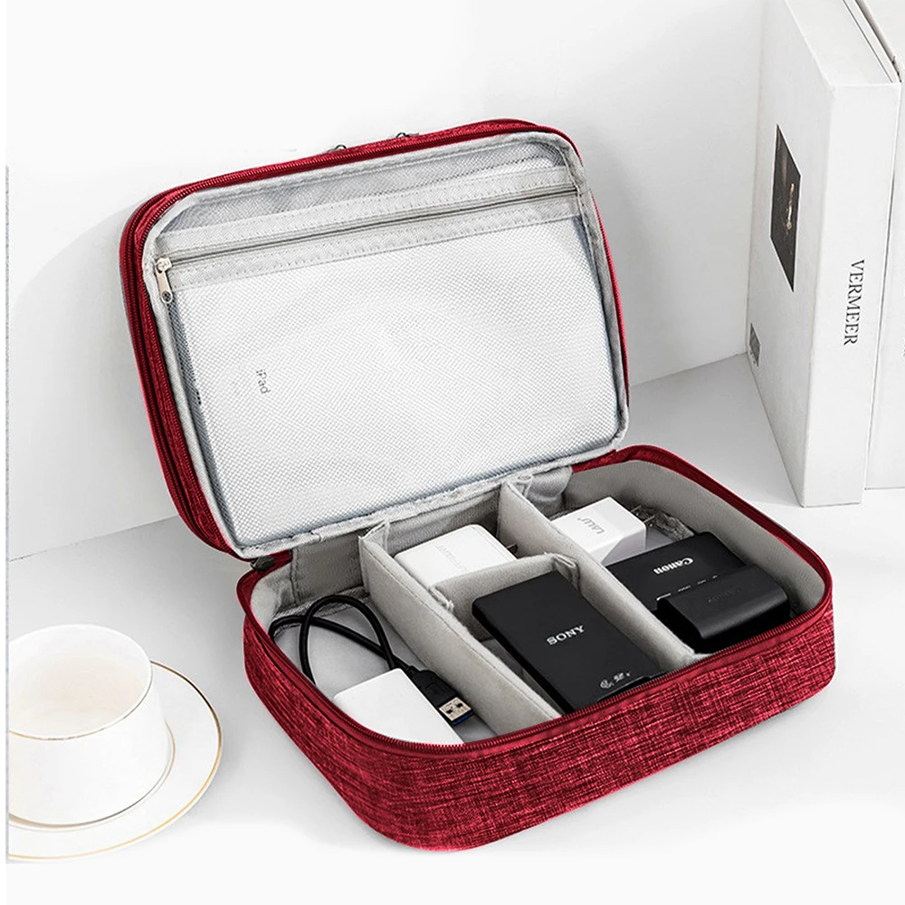 Portable Digital Storage Bag Data Cable Organizer Power Bank Electronic Devices Gadget Storage Pack Makeup Travel Organize Pouch