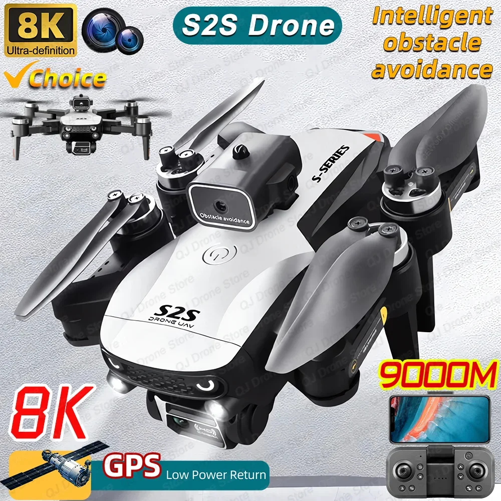 Nuevo Dron S2S 8K profesional HD Cámara Dual sin escobillas para evitar obstáculos fotografía aérea plegable Quadcopter juguetes regalos