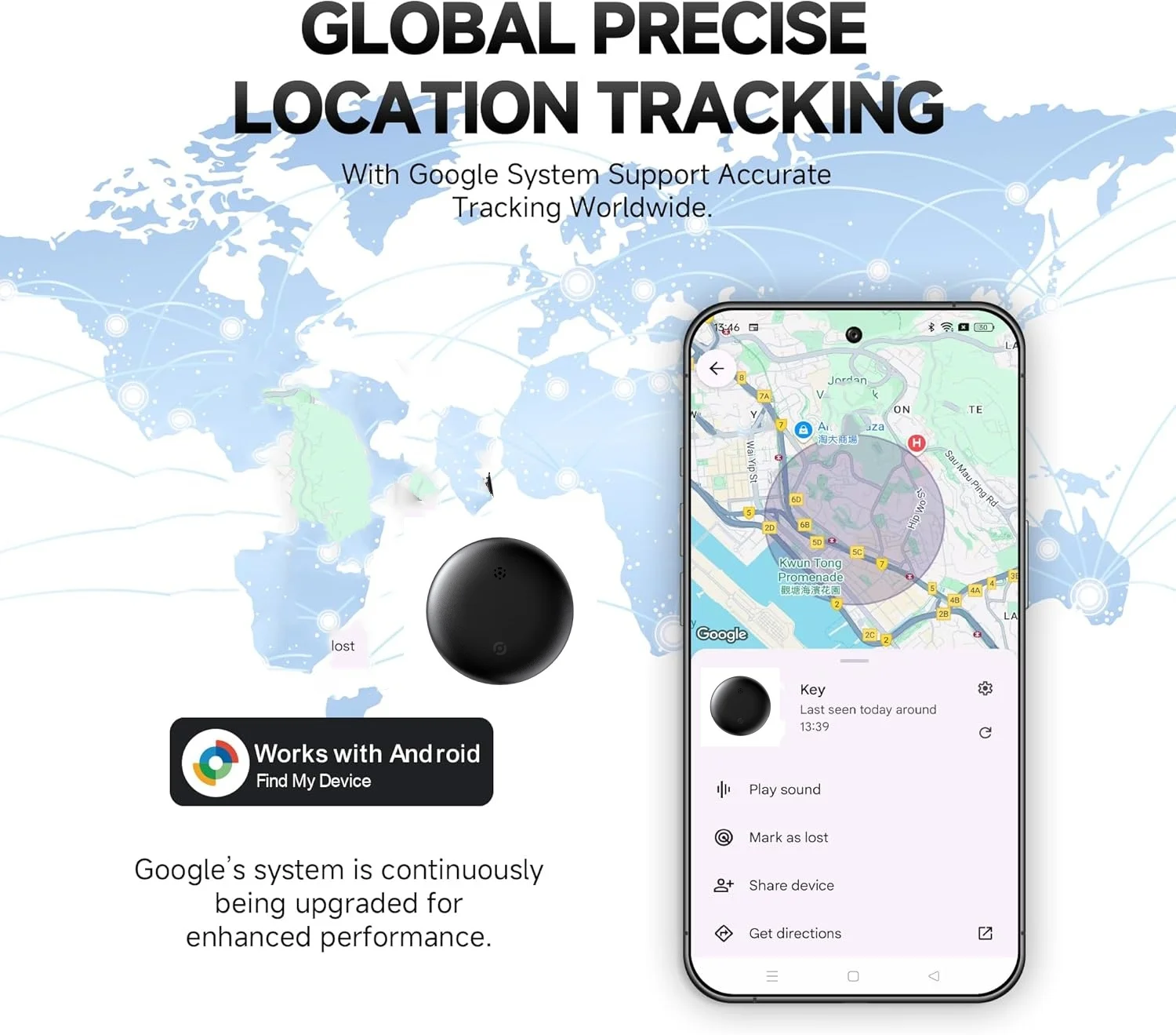 Android Locate Tracker Google Find My Device Airtag Portable Locator Key Loss Prevention Waterproof Devices Global Positioning