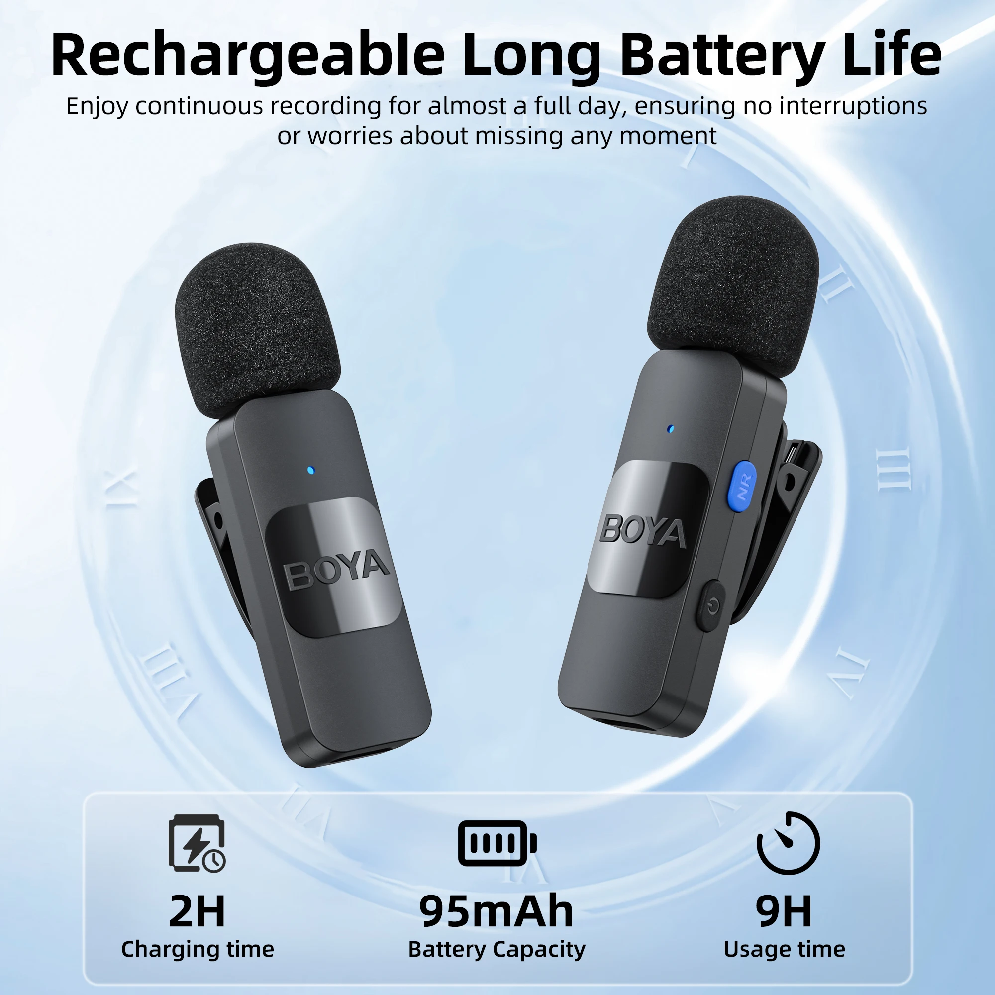 BOYA BY-V Không Dây Chuyên Nghiệp Lavalier Micro Mini Cho iPhone iPad Android Phát Sóng Trực Tiếp Chơi Game Ghi Âm Phỏng Vấn Vlog