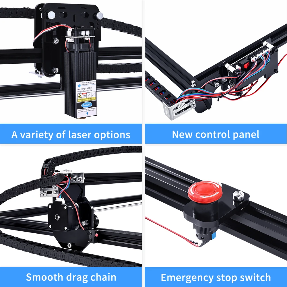 TWOWIN Powful Laser Engraving Machine 20W Working Area 650*500mm Assemble CNC Wood Router Cutting Printer DIY Milling Machine