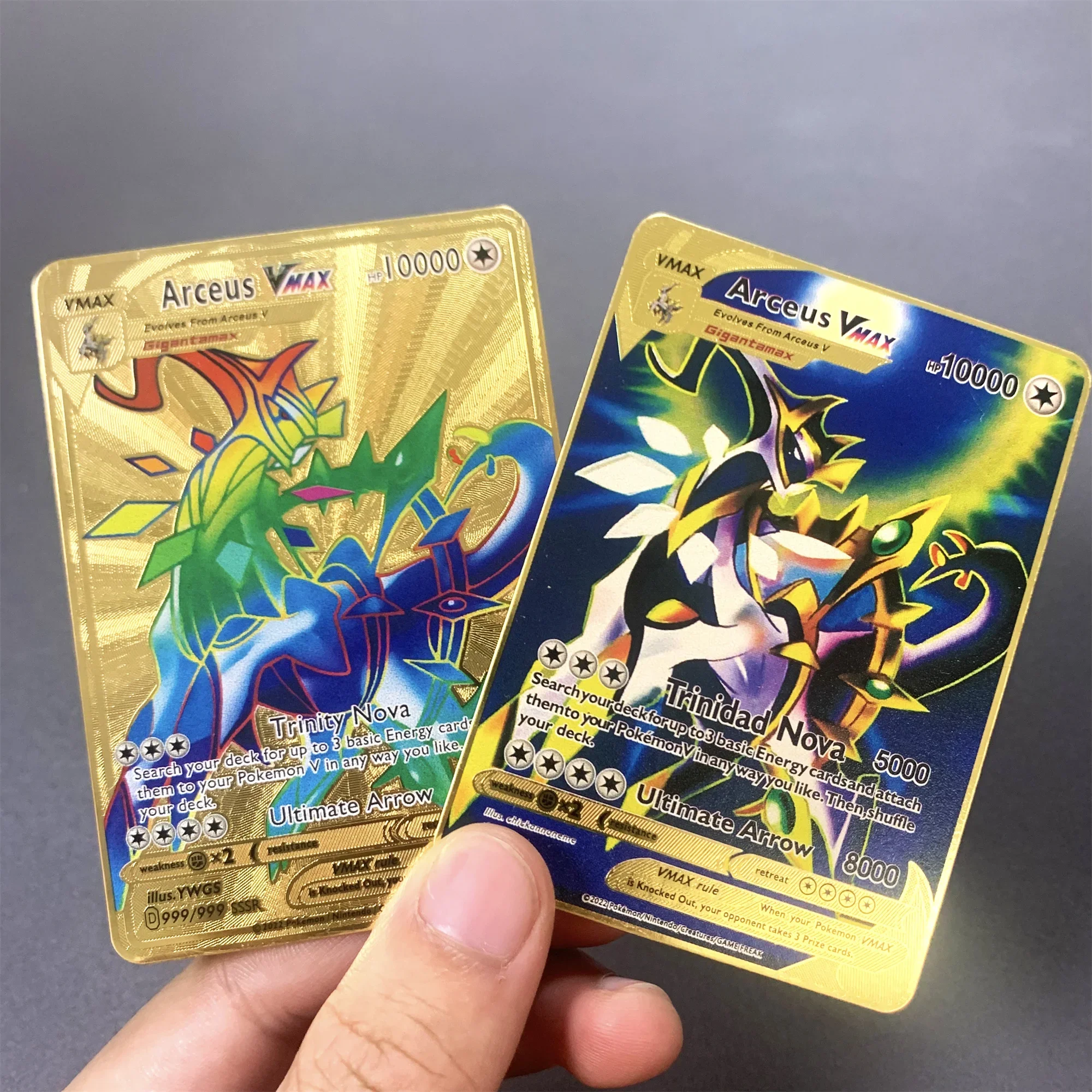 999999   คะแนน HP Pokemon การ์ดโลหะ Charizard โลหะสีทอง Super การ์ดการ์ดภาษาอังกฤษ Mewtwo Vmax Mega อะนิเมะคอลเลกชันเกมของขวัญ