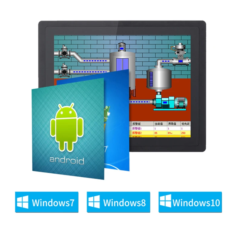 13.3 Inch Industrial Mini Tablet Computer with Capacitive Touch Screen All In One PC Panel Built-in WiFi RS232 Com for Win10 Pro