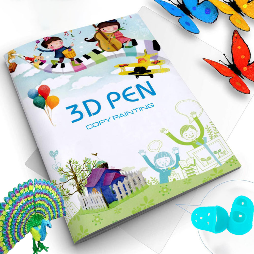 3D 印刷ペン描画ブック再利用可能なカラフルな 22/40 パターン厚紙クリアプレート絵画テンプレート 3D ペン子供ギフト用
