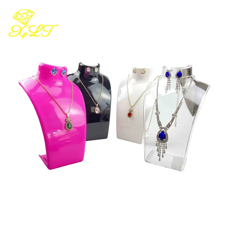 4 Farben Acryl Mannequin Halskette Schmuck Display Halter Anhänger Ohrringe Dekorieren Ausstellung Display Stand Regal